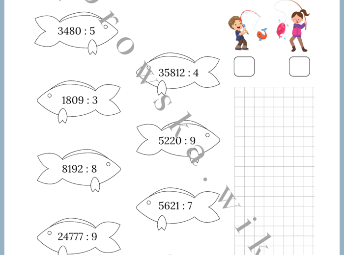 Wyprawa na ryby - dzielenie pisemne