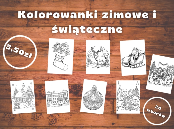 Kolorowanki bożonarodzeniowe dla starszych przedszkolaków