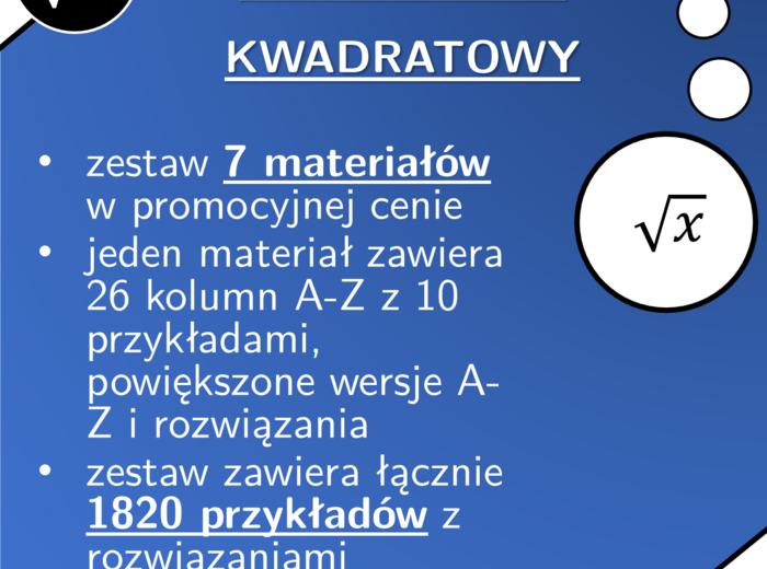 Pierwiastek kwadratowy | matematyka | zestaw promocyjny