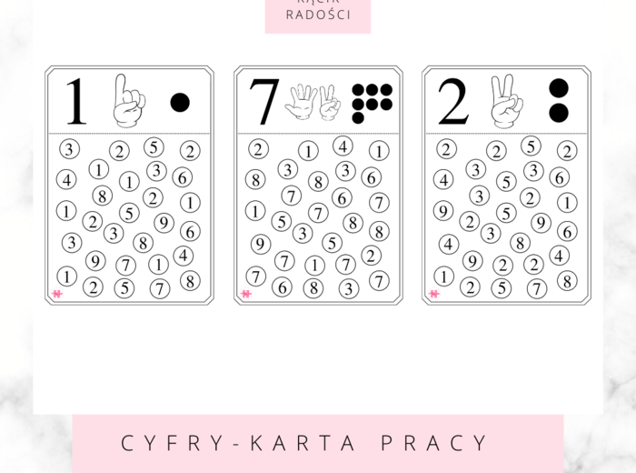 Cyfry - karta pracy
