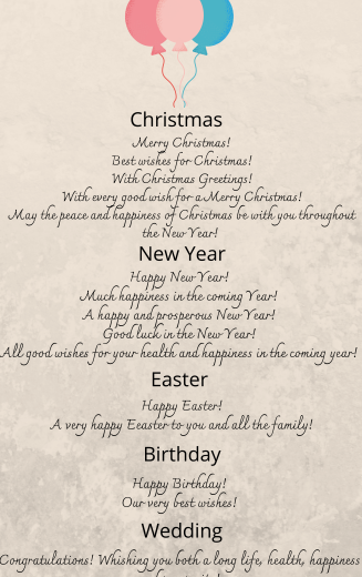 Greetings and Wishes - życzenia świąteczne