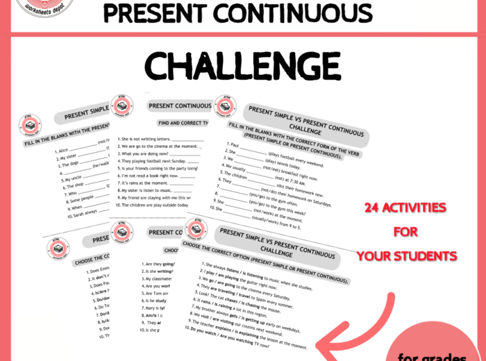Present Simple Present Continuous Challenge