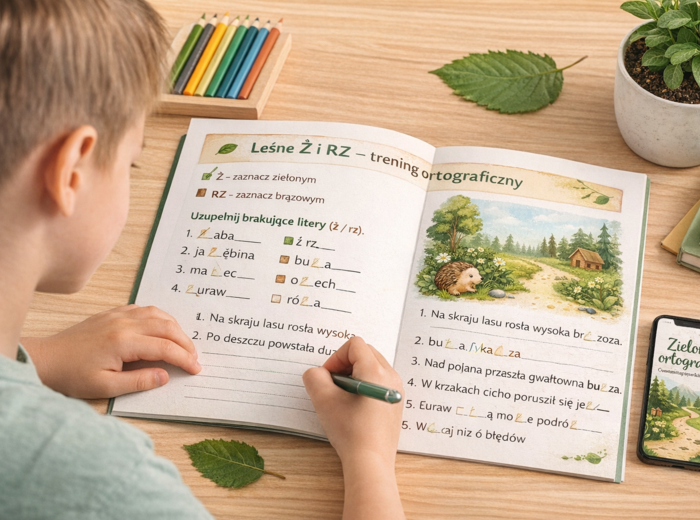 Zielona ortografia – ćwiczenia ortograficzne inspirowane lasem