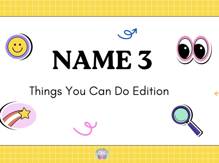 Name 3 – Things You Can Do Edition Poziom: Kids – A2 Liczba stron: 20 mówienie, słownictwo, gra językowa, aktywność na rozgrzewkę, dzieci, szkoła podstawowa, nauka przez zabawę, can, komunikacja, pomysły na lekcję, speaking. speaking activity, vocabulary
