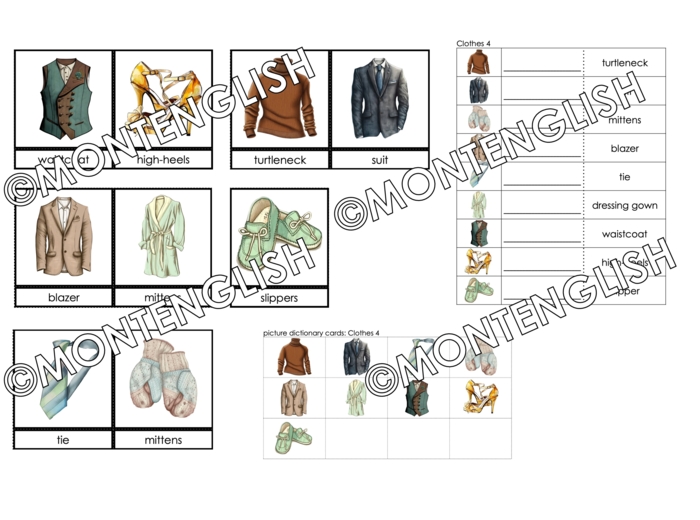 Zestaw kart obrazkowych: CLOTHES SET 4