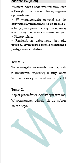 PRÓBNY EGZAMIN Z JĘZYKA POLSKIEGO JUŻ DLA SZÓSTOKLASISTY - CHŁOPCY Z PLACU BRONI