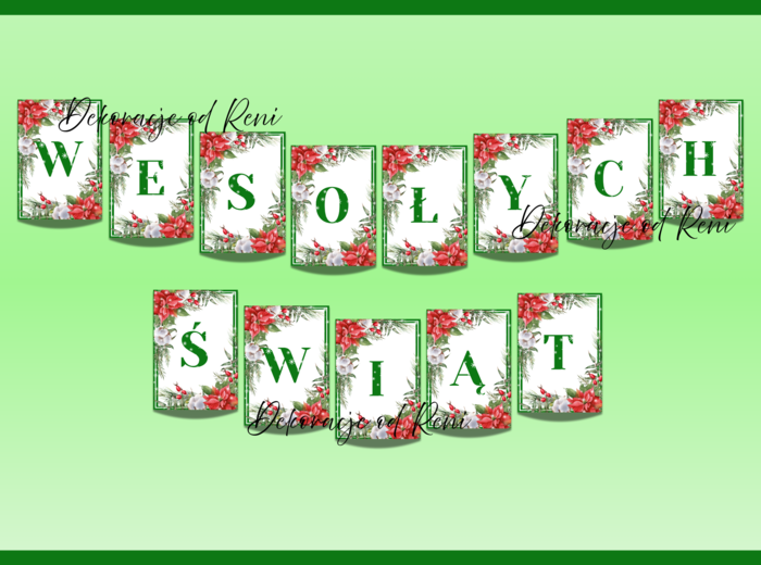 WESOŁYCH ŚWIĄT girlanda wersja 1