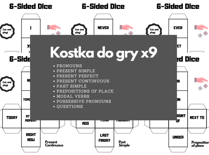 SPEAKING DICE (w dziewięciu wersjach) ROLL AND SPEAK