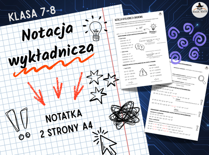 NOTACJA WYKŁADNICZA - NOTATKA - KLASA 7-8