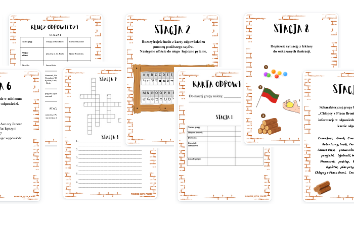 Cłopcy z Placu Broni - STACJE ZADANIOWE + klucz odpowiedzi