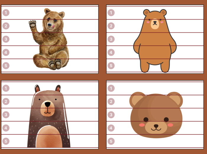 DZIEŃ NIEDŹWIEDZIA – puzzle – biblioteka – świetlica – przedszkole – 12 wersji