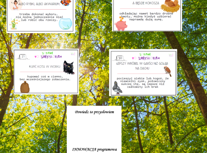 Innowacja programowa - Powiedz to przysłowiem