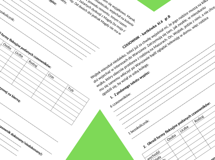 CZASOWNIK - kartkówka kl.6