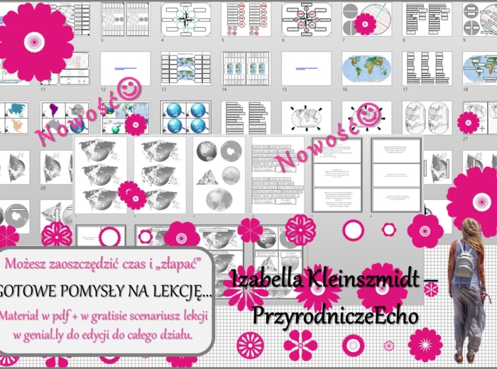Zestaw pomysłów na lekcję/kart pracy/stacji zadaniowych/notatek/ materiałów do lekcji do działu „Lądy i oceany na Ziemi” w pdf. W gratisie dodaję niekomercyjne scenariusze lekcji/pomysły na lekcje w programie genial.ly do edycji. Geografia 5. Nowość 2024