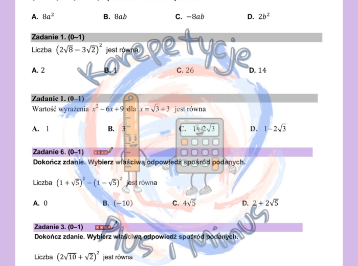 Zadania maturalne wzory skróconego mnożenia
