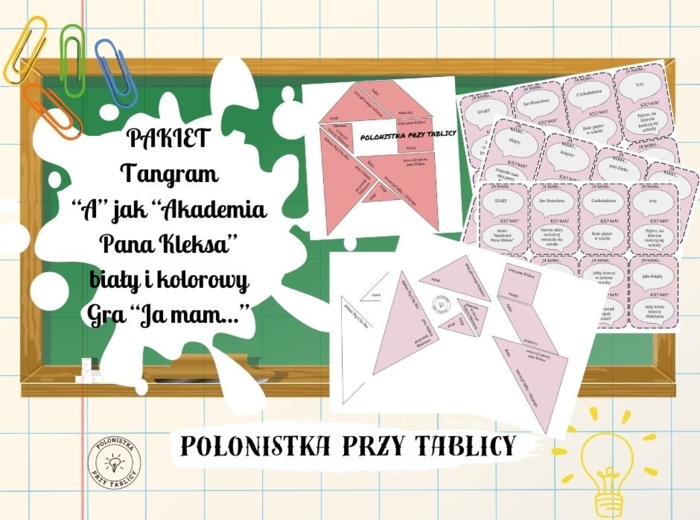 Pakiet - tangram + gra "Ja mam... Kto ma...?" "Akademia Pana Kleksa"