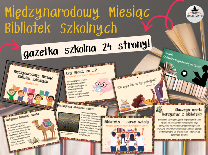 Międzynarodowy Miesiąc Bibliotek Szkolnych - październik - GAZETKA 24 strony