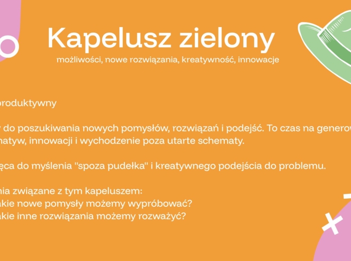 Prezentacja Kapelusze de Bono"- materiał na zajęcia wychowawcze, terapii pedagogicznej