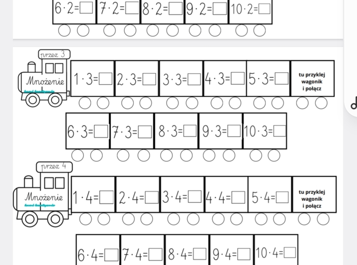 Wklejki z mnożeniem i dzieleniem