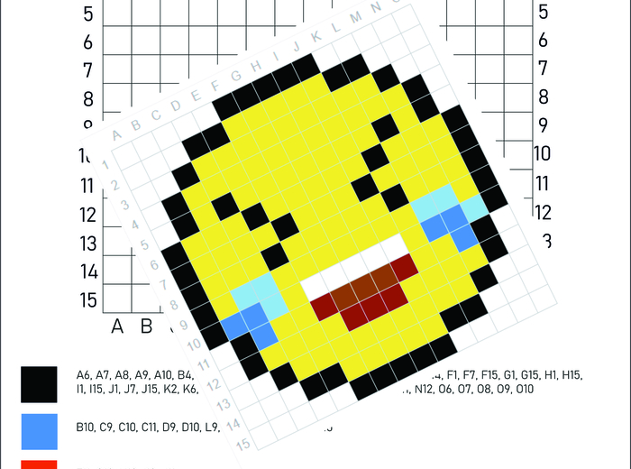 Kodowanki, emotki, emotikonki, odkoduj emocje. Kodowanie, pixel art- zestaw 6 kodowanek.