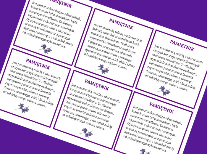 PAMIĘTNIK - epika – cechy – wklejka
