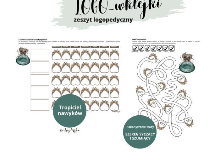 Bardzo głodny mops. Paczka logopedyczna: szereg szumiący i syczący