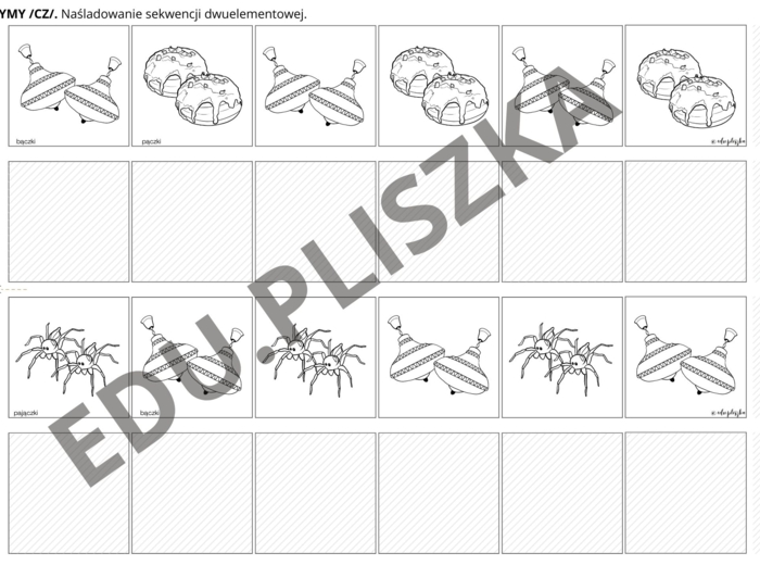 Sekwencje i rymy z głoskami szumiącymi (cz, sz)