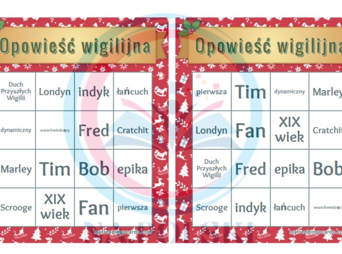 Opowieść wigilijna - BINGO