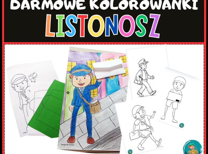 DARMOWE KOLOROWANKI - LISTONOSZ , DZIEŃ ZNACZKA, LISTONOSZA, POCZTY POLSKIEJ
