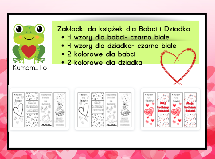 Zakładki do książek z okazji Dnia Babci i Dziadka