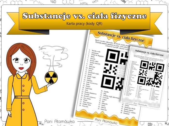 Klasa 7 Chemia - Substancje vs. ciała fizyczne. Kody QR.