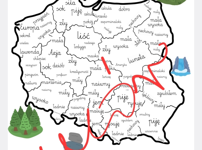 Polska geograficznie - części mowy