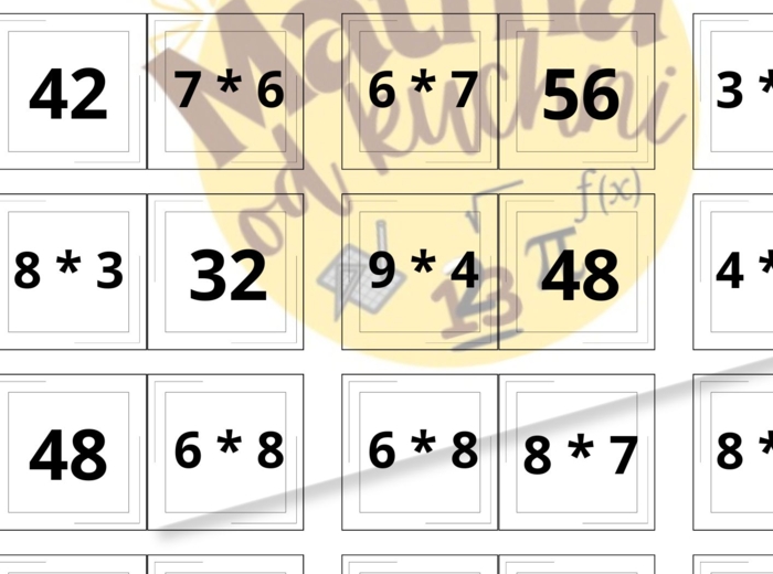 Tabliczka mnożenia - klasyczne domino