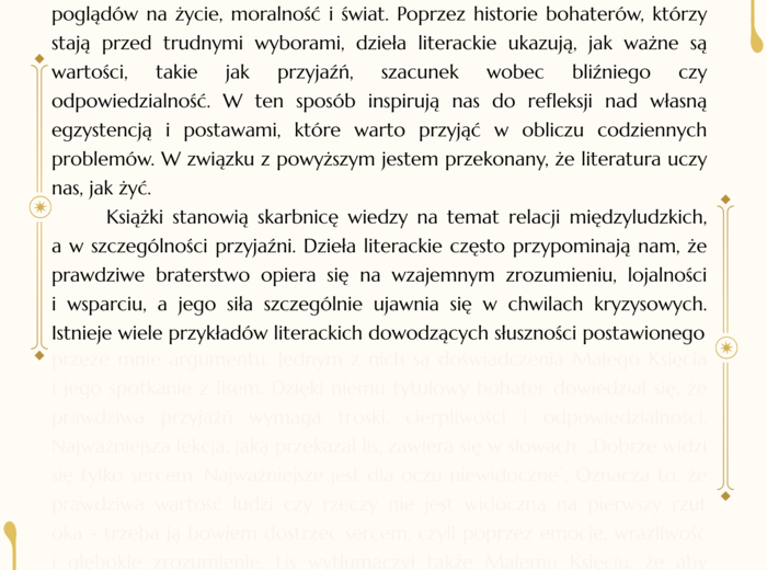 Gotowa wzorcowa rozprawka (egzamin ósmoklasisty) - udowodnij słuszność stwierdzenia, że literatura uczy nas, jak żyć.