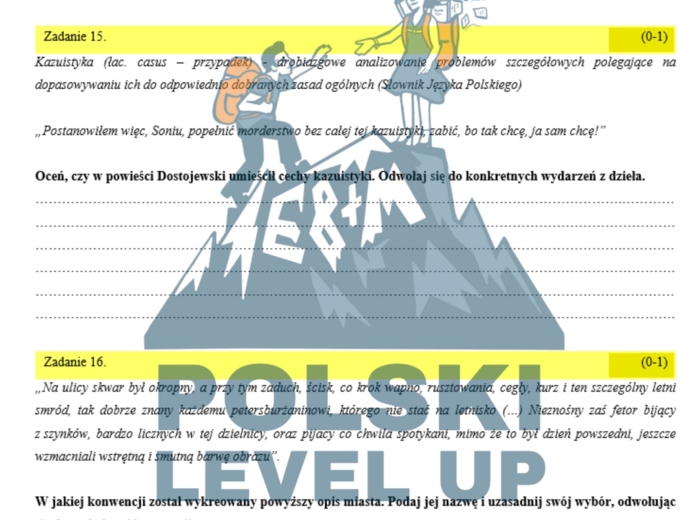 Pakiet 3 testów z pozytywizmu: Lalka, Potop, Zbrodnia i kara_Polski Level Up