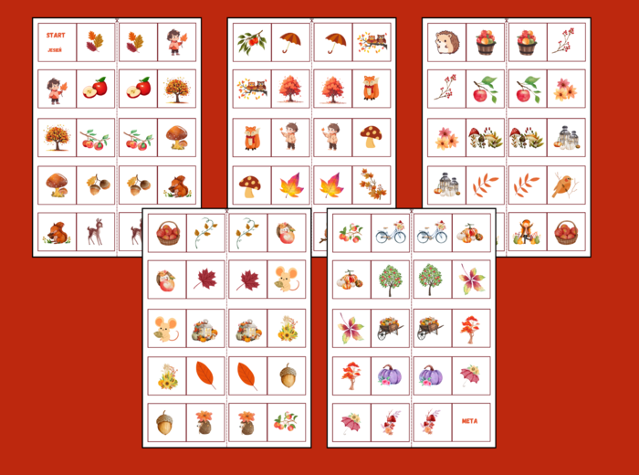 JESIENNE domino obrazkowe - jesień