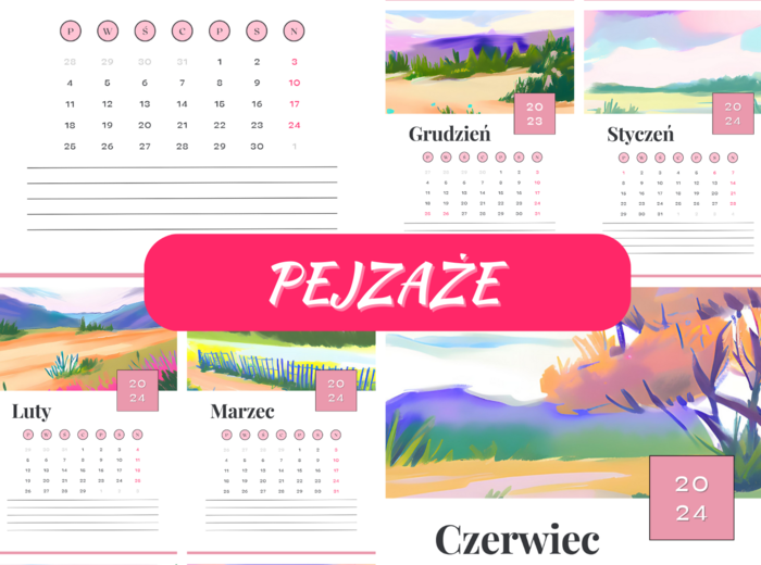 kalendarz na rok szkolny 2023/2024 - pejzaże