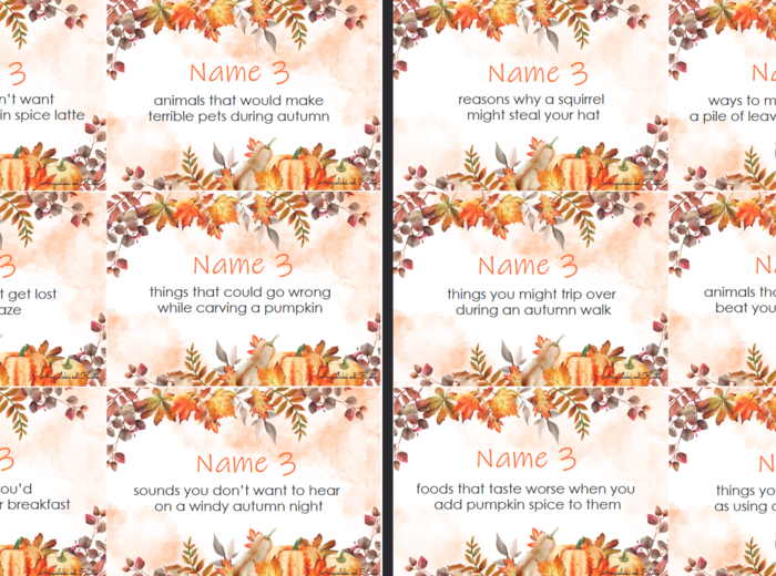 Autumn Fall gra Name 3