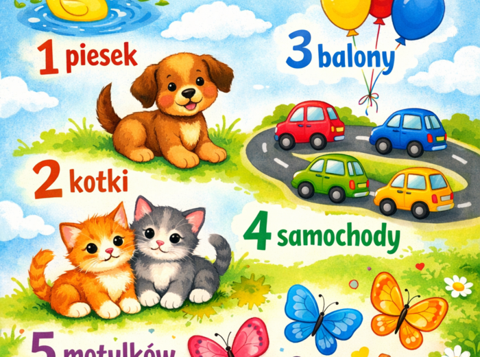 Liczenie od 1 do 5 .