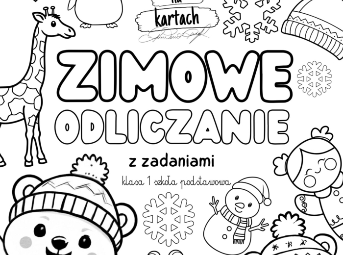 Zimowe odliczanie z zadaniami - klasa 1 szkoła podstawowa