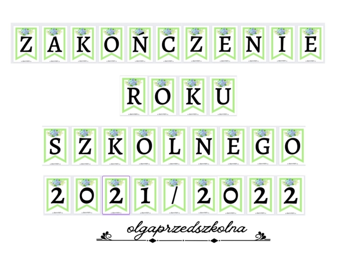 Girlanda "Zakończenie Roku Szkolnego ..."