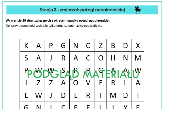 Okres napoleoński - stacje zadaniowe klasa 6