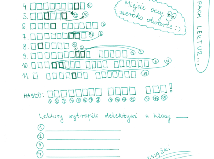 DZIEŃ KSIĄŻKI - podchody literackie "Na tropach lektur", 2 wersje: klasy IV-VI i VII-VIII