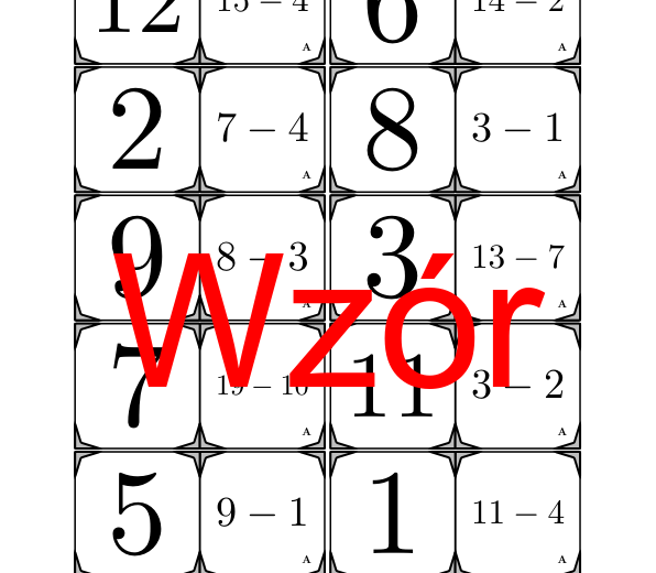 Domino - Odejmowanie do 20 | matematyka