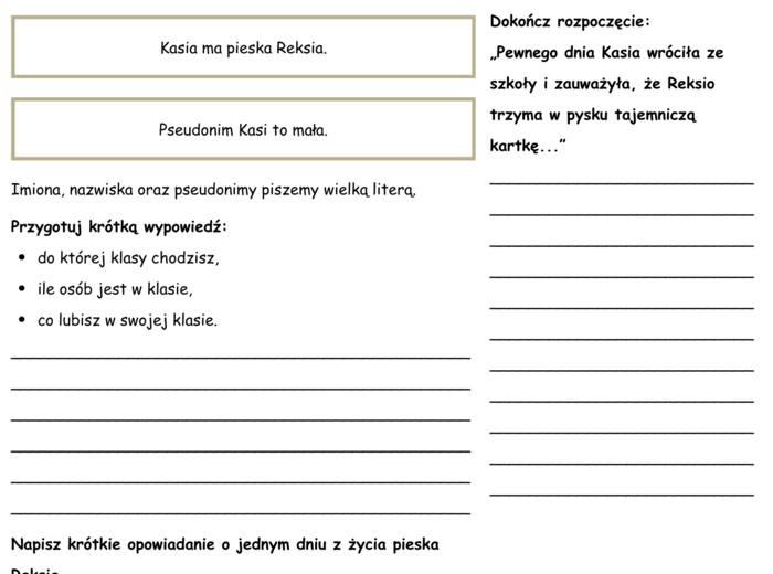 Wielka i mała litera. Rozszerzony materiał. Zadania + Komentarz do zadań