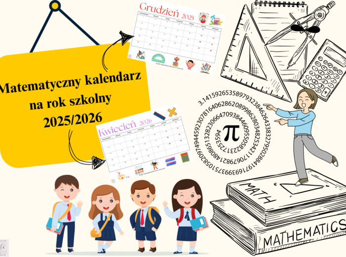 Matematyczny kalendarz na rok szkolny 2025/2026