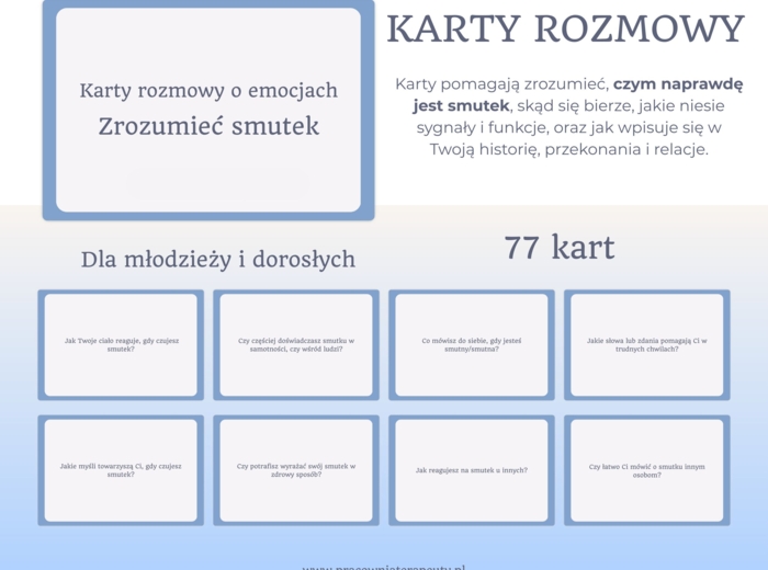 Karty rozmowy o emocjach : Zrozumieć Smutek