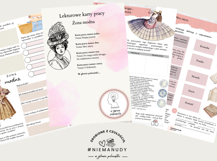 "Żona modna" lekturowe karty pracy