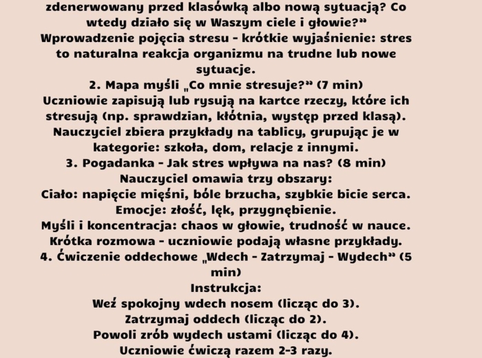 Scenariusze edukacja zdrowotna klasa 4 część 2 (lekcje 17-32) na podstawie programu nauczania proponowanego przez MEN HOLISTYCZNA EDUKACJA PROZDROWOTNA W SZKOLE PODSTAWOWEJ-CIAŁO, UMYSŁ, DUCH. Program nauczania edukacji zdrowotnej dla klas IV-VIII szkoły