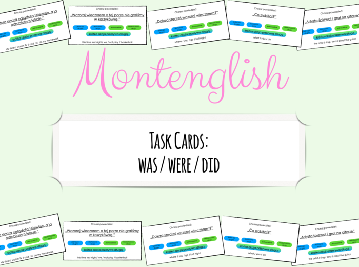karty was/were/did: tłumaczenia - język angielski